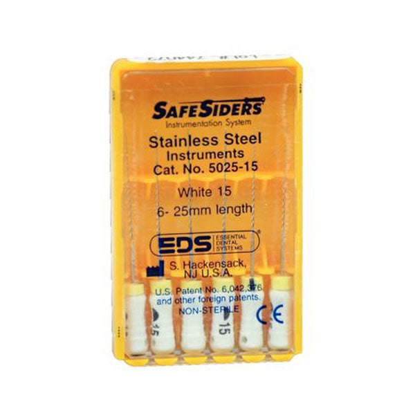 Essential Dental Systems 5025-15 SafeSiders Reamers Stainless Steel 25mm #15 6/Pk Essential Dental Systems 5025-15 SafeSiders Reamers Stainless Steel 25mm #15 6/Pk